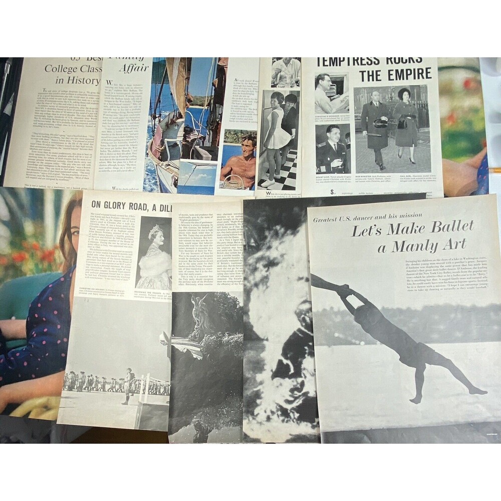 Ephemera Lot LIFE Magazine Ap/Ju 1963 Detached Pages 9.6oz. VTG Pictures/Stories